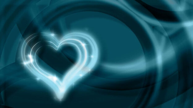 Swirling energy in shape of a heart